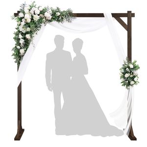 7.2FT Wooden Wedding Arch Square Wood Arbor <b>Backdrop</b> <b>Stand</b> for Indoor Outdoor Ceremony Party Proposal Scene Garde - Product Image 2