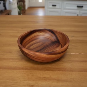 Tazón de Madera de Acacia, Estilo Americano Natural, Ecológico y Duradero, para Frutas y Ensaladas, Vajilla Rústica de Madera - Product Image 5