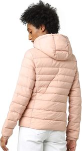 Women's Lightweight <b>Packable</b> Hooded Winter Quilted Puffer <b>Jacket</b> Detachable Sleeves Hat Water Resistant Coat Custom Brand Satin - Product Image 2