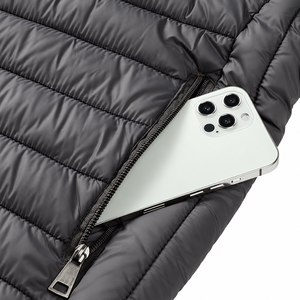 Chaqueta Acolchada con Logotipo Personalizado, Chaqueta con Capucha para Hombre, Chaqueta con Cuello Alto, Bolsillos con Cremallera, Puños Elásticos, Chaqueta Informal para Senderismo y Viajes al Aire Libre - Product Image 5