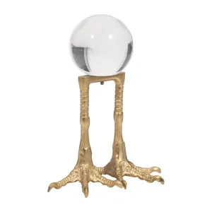 Gold-Plated Aluminium Bird Claw <b>Crystal</b> <b>Ball</b> Stand Round Figurine for Home Decoration Feng Shui - Product Image 5