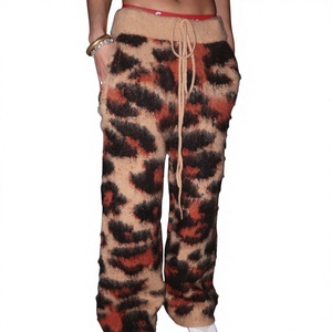 KD Knit Manufacturer Custom Logo Pattern OEM ODM Long Sleeve Knitwear <b>Set</b> Leopard Jacquard Mohair Brushed Wool Blend Men <b>Sweater</b> - Product Image 3