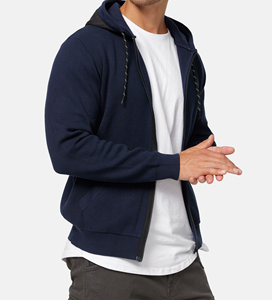 Sweat à capuche zippé pour homme, style streetwear, doublure polaire respirante, délavage acide, coupe oversize, mode décontractée, durable, OEM ODM - Product Image 2
