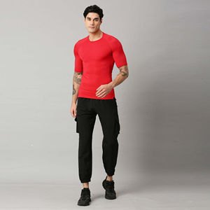 Best Sale Men Solid Color Shorts Sleeve <b>Blank</b> T Shirt Gym Training Tops Quick Dry Fitness Running T Shirt New Fashion with OEM - Product Image 2