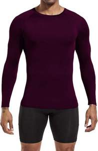 <b>Men's</b> Full Sleeve <b>Compression</b> <b>Shirt</b> Orange Spandex/Polyester 140g Breathable Sublimation Printed Front Logo Quick Dry Sport Top - Product Image 3