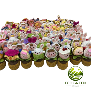 Maceta de ganchillo con forma de flor y animal, hecha a mano con hilo de felpa, decoración estética y adorable, juguete de escritorio de apoyo emocional para niñas - Product Image 4