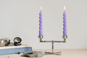 Modern <b>Silver</b> Metal 2 Arm Candelabra Luxury Chrome Taper Candle Holder Nordic Geometric <b>Candlestick</b> Stand Wedding Table Decor - Product Image 2