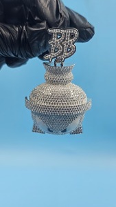 จี้เพชรโมอิสซาไนต์แบบ Iced Out ตัวอักษรเงินแท้ 925 สไตล์ฮิปฮอป - Product Image 4