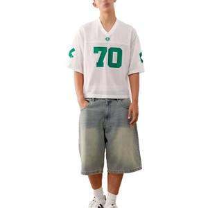 Camiseta Deportiva de Fútbol Americano Blanca Extra Grande Personalizada de Alta Calidad, Uniforme de Fútbol, Corte Cuadrado, Malla Transpirable para Hombre, Fabricante OEM - Product Image 3