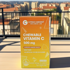 Vitamina C 500mg de Alta Potencia con Sabor a Naranja, Antioxidante y Energético para Adultos, Marca Yuyu Healthcare de Corea ODM, 500% de la Dosis Diaria en Tabletas - Product Image 2