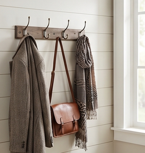 Fine Quality Metal Wall <b>Hooks</b> With Wooden Base Perfect For Home Bathroom, Kitchen And Elegant Coat Hangers - Product Image 5