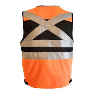 Chaleco de Seguridad Reflectante de Alta Visibilidad para Hombre, Color Naranja, Malla Transpirable, Cierre de Cremallera en el Cuello, con Múltiples Bolsillos, para Verano y Actividades al Aire Libre - Product Image 2