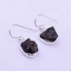 Handmade Raw <b>Citrine</b> Dangle <b>Earrings</b> 925 Sterling Silver Natural Gemstone - Product Image 3