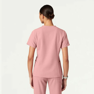 Nouvelle Arrivée Blouse d'Infirmière Unisexe d'Été Coupe Ajustée Manches Courtes Tissu Tricoté Couleur Personnalisée Logo Poches Design Usage Hospitalier - Product Image 2