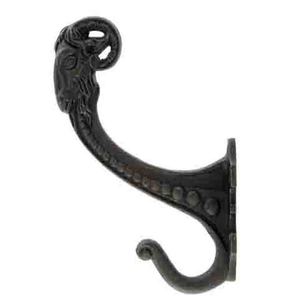 Gancho de metal para pared Iron Catyed, resistente, de hierro fundido negro, diseño de doble gancho, Ulysses, gancho doble de hierro fundido - Product Image 4