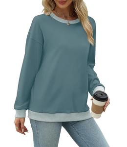 Sudadera de Algodón para Mujer, de Lujo, Manga Larga, Cuello Redondo, Hombros Caídos, Color Sólido, Cómoda, Talla Grande, del Mejor Precio, de Bangladesh - Product Image 3