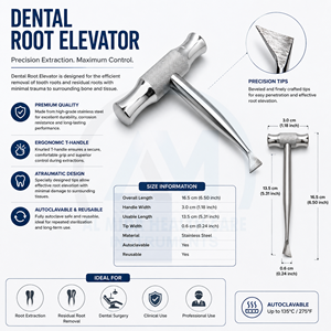 Juego de Elevadores Dentales AL MIDA, Certificados CE, Cirugía Oral, Acero Inoxidable, Manuales, Curvos Izquierdo/Derecho, Clase II - Product Image 6