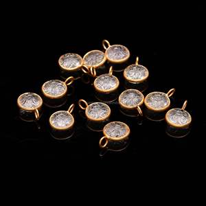 จี้หินควอตซ์คริสตัลธรรมชาติรูปดอกไม้แกะสลักด้วยมือ ประดับด้วยเงินแท้ 925 เหมาะสำหรับทำเครื่องประดับ - Product Image 1