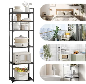 OEM/ODM Vietnam Floor Standing <b>Microwave</b> <b>Storage</b> Rack Multi Layer Kitchen Shelf with Wheels Organizer - Product Image 2