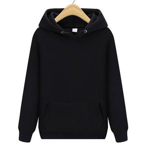 Sudadera con Capucha Negra para Hombre, Ligera, Informal, de Manga Larga, con Cordón Ajustable y Bolsillo Canguro - Product Image 1