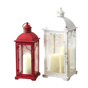 Vintage Style Hanging <b>Red</b> Metal <b>Candle</b> Lantern Decorative <b>Candle</b> Holder For Indoor Outdoor Events Parties And Weddings On Sale - Product Image 4