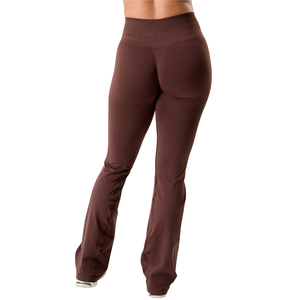 Pantalon évasé sans couture taille ultra haute pour femme, sculptant la taille, extensible, compressif, coupe bootcut, pour le sport, le yoga et le fitness - Product Image 2