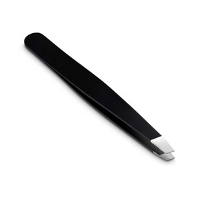 Premium Stainless Steel Black Eyebrow Tweezers Slanted Tip Professional Custom Color Precision <b>Makeup</b> Beauty <b>Tool</b> - Product Image 1