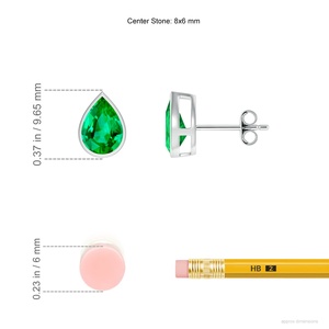 Pear-cut Emerald Gemstone Studs <b>Earrings</b> 14kt Solid Gold Engagement <b>Fine</b> Jewelry OEM ODM May Birthstone <b>Earring</b> Gift for Her - Product Image 2