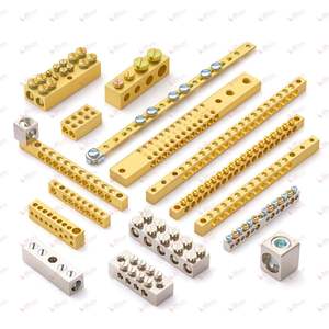 Barre de liaison neutre industrielle en laiton et bornier multi-voies pour la mise à la terre et la distribution d'énergie des tableaux électriques - Product Image 6