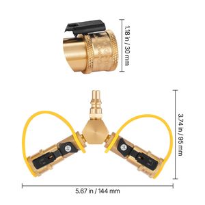 Adattatore a Sgancio Rapido per Propano RV con Valvola di Chiusura a 2 Vie da 1/4 di Pollice, Kit di Disconnessione Rapida per Camper e Roulotte - Product Image 4