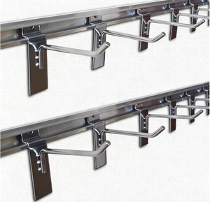 Premium Retail Merchandising <b>Hooks</b> Chrome Finish Slatboard <b>Display</b> Hangers for Fashion Boutique - Product Image 1