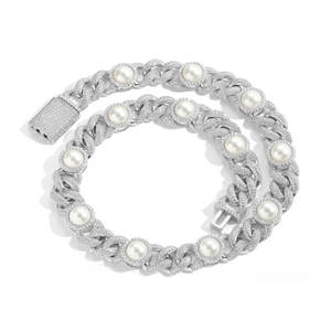 Custom <b>Iced</b> <b>Out</b> Diamond Hip Hop <b>Chain</b> Necklace for Men Cubic Zirconia Cuban Link <b>Chain</b> for Streetwear Fashion Jewelry - Product Image 2