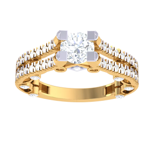 Anillo Halo de Doble Hilera Ancho Moderno Personalizado, Joyería de Moda de Alta Calidad - Product Image 3