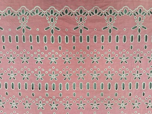 Tela Bordada de Algodón Rosa Premium en Oferta |   Tela Suave y Transpirable con Diseño Floral Calado para Vestidos, Kurtis y Blusas - Product Image 5