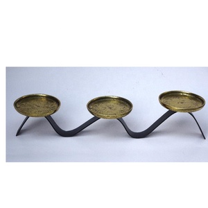 เชิงเทียนเหล็กและทองเหลืองสีดำที่ทันสมัยเชิงเทียนเชิงเทียนเชิงเทียนเสาเทียนวางกลางตกแต่งบ้านงานฝีมือโลหะตกแต่งงานแต่งงาน - Product Image 2