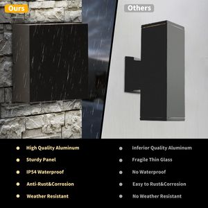 Lampada da Parete per Esterni Impermeabile 19802, Lanterna da Portico con Illuminazione Su e Giù, Applique da Esterno - Product Image 4