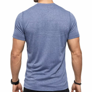 Camiseta Deportiva para Hombre, Color Sólido, Corte Regular, Ropa Deportiva Ligera y Transpirable, 100% Algodón, 180g, Uso Diario Informal - Product Image 4