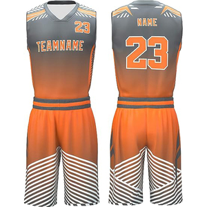 Tenue de basketball pour hommes adultes, 100% polyester, respirante, séchage rapide, légère, ensemble maillot et short de sport - Product Image 2