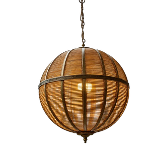 Lampes suspendues en rotin, forme arrondie, accessoires d'éclairage et de décoration pour la maison, best-sellers, fabriquées par des fabricants et exportateurs indiens - Product Image 4