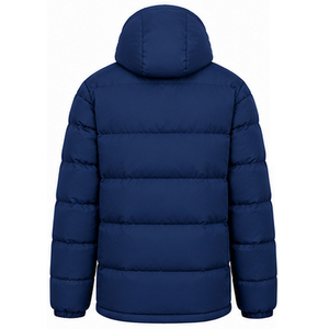 Windproof <b>Waterproof</b> Thick Zipper Closure Casual Regular Fit Solid Blue Coat Men's Puffer <b>Jacket</b> Cotton Lining Winter Street - Product Image 2