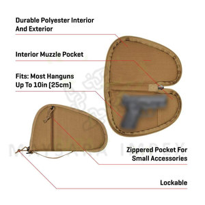 Durable Hunting Handgun Case with Zipper Closure High Quality Polyester Soft Wool Interior Backpack Pouches - Product Image 3