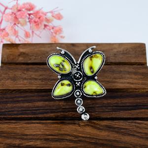 Anillo de Turquesa Palomino, Plata de Ley 925, Joyería Boho del Suroeste Inspirada en la Naturaleza, Regalo para Ella - Product Image 1