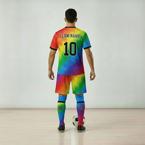 Ensemble d'uniformes de football unisexe pour adultes avec nom d'équipe personnalisé appliqué, manches courtes, séchage rapide, respirant, vêtements d'entraînement d'équipe - Product Image 2