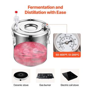 8 Gal/30 L Stainless Steel Home Brewing <b>Distillation</b> Equipment <b>Water</b> Alcohol Fermentation Kit Copper Coil <b>Water</b> <b>Distiller</b> - Product Image 3