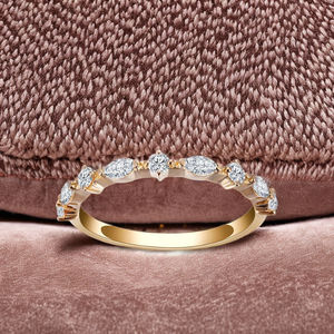 Bague de fiançailles et de mariage pour femme en or 14k 18k, sertie de moissanite VVS taille ovale, monture à griffes, plaqué rhodium, solitaire avec halo, bijoux fins tendance - Product Image 5