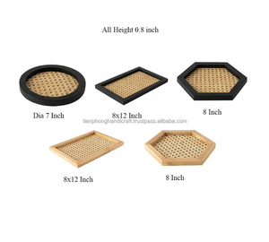 Bandeja de madera de ratán, accesorio bohemio de alta calidad, joyería, regalo de cocina, almacenamiento - Product Image 2