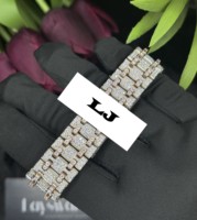 Montre mécanique automatique de luxe en acier inoxydable Laysware Jewels, testée au diamant, style sport analogique hip-hop, sertie de moissanite VVS