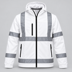 Chaqueta de seguridad de alta visibilidad clase 2, impermeable, reflectante, con capucha y cremallera, chaquetas de seguridad industrial con capucha - Product Image 1