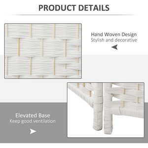 Paravento Pieghevole Bianco a 3 Pannelli 6FT, Divisorio Portatile Intrecciato per Camera da Letto - Product Image 6