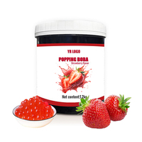 Hoge Kwaliteit ZSK Aardbei Boba Parels Popping Boba Dranken Fruitsuikersiroop 1,2kg/Pot Klaar om te eten 12 Maanden Houdbaarheid Kamertemperatuur